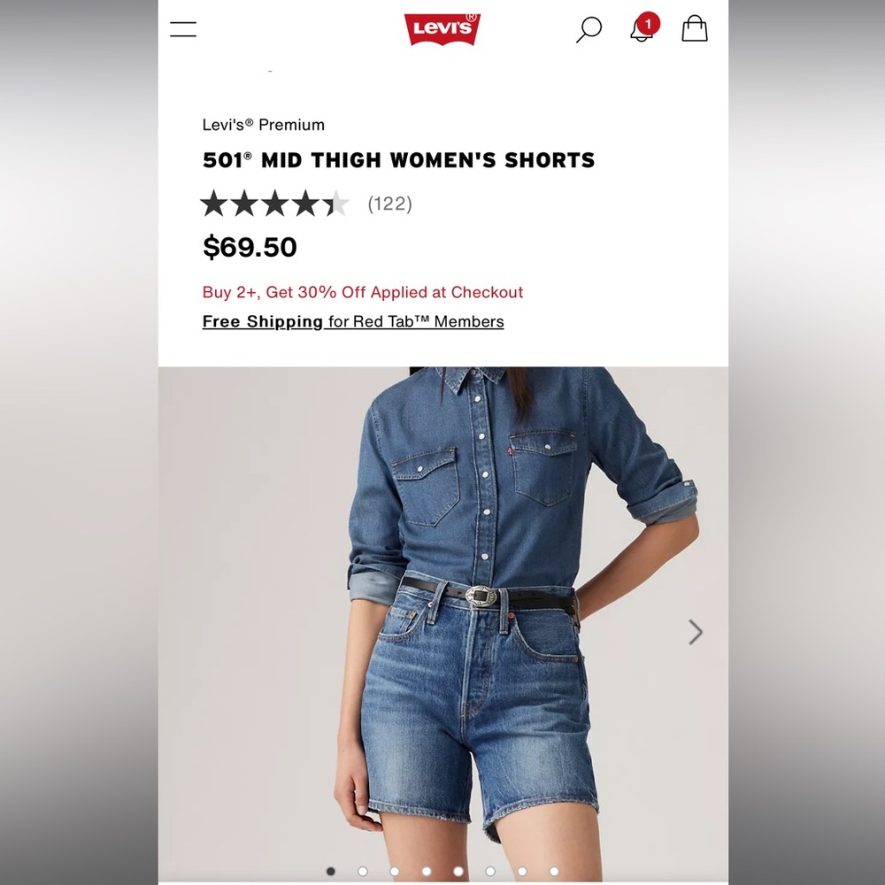 Levi’s 501* MID THIGH WOMEN'S SHORTS